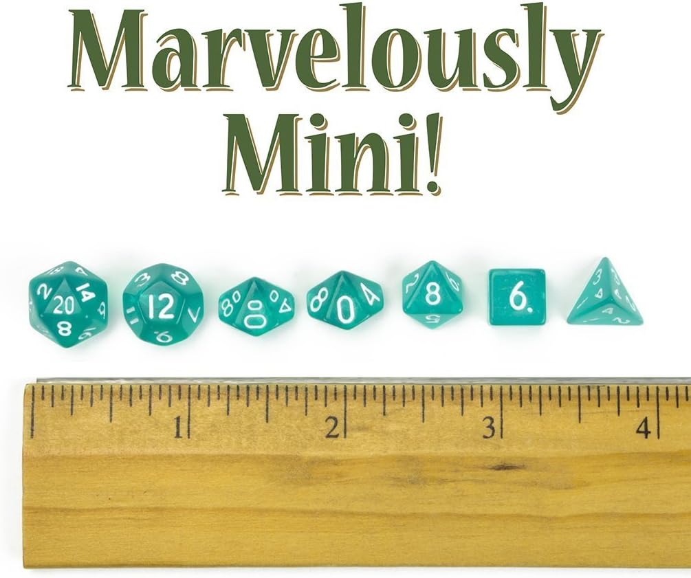 Wiz Dice Mini DND Dice Set - 140 Pieces Total (20 Sets of 7 Dice in Unique Colors) & Storage D&D Bag-Polyhedral Role Playing Dice - Perfect DND Accessories for TTRPG Dice - Hafling's Haversack