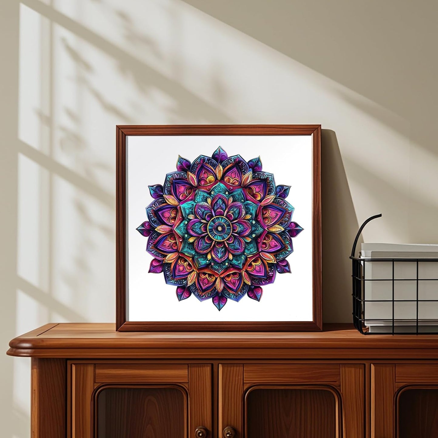 Wooden Jigsaw Puzzles, Mandela Wooden Puzzles for Adults, 500 Pcs King Size 16.8'' x 16.9'', Luxurious Shaped Wood Puzzle, Beautiful Package, Best Gift for Adults and Kids, Family Game