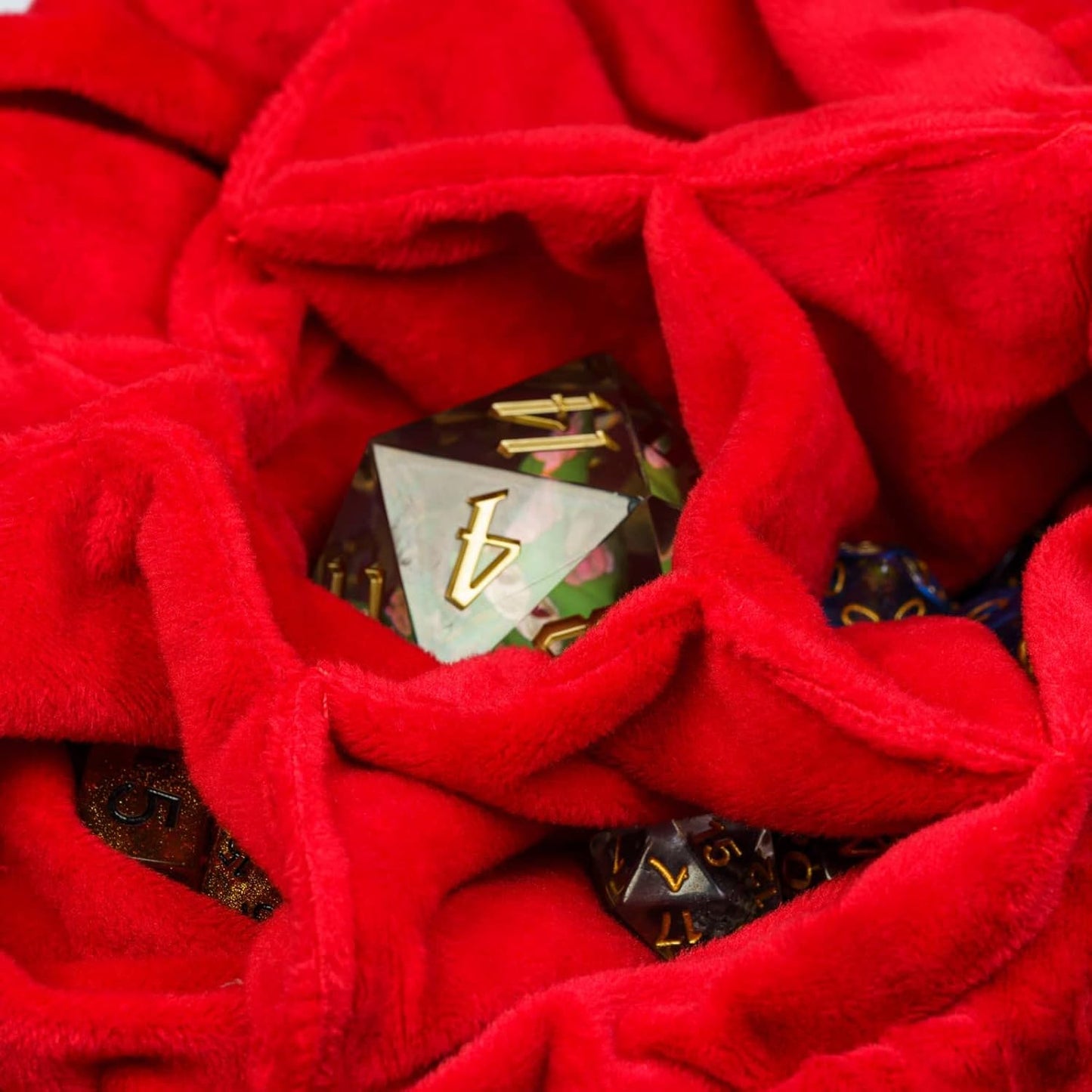 Large Dice Bags D&D with Pockets Khaki Storage Bag D20 Logo for DND RPG Game Dices - Capacity 200+ Dice