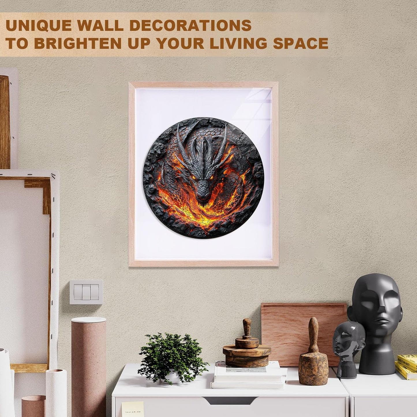 Wooden Puzzles for Adults, 3D Fire Dragon Puzzles, Wood Adult Puzzle, Birthday Gifts for Puzzle Lover (L-13.4 * 13.4 in 270pcs)