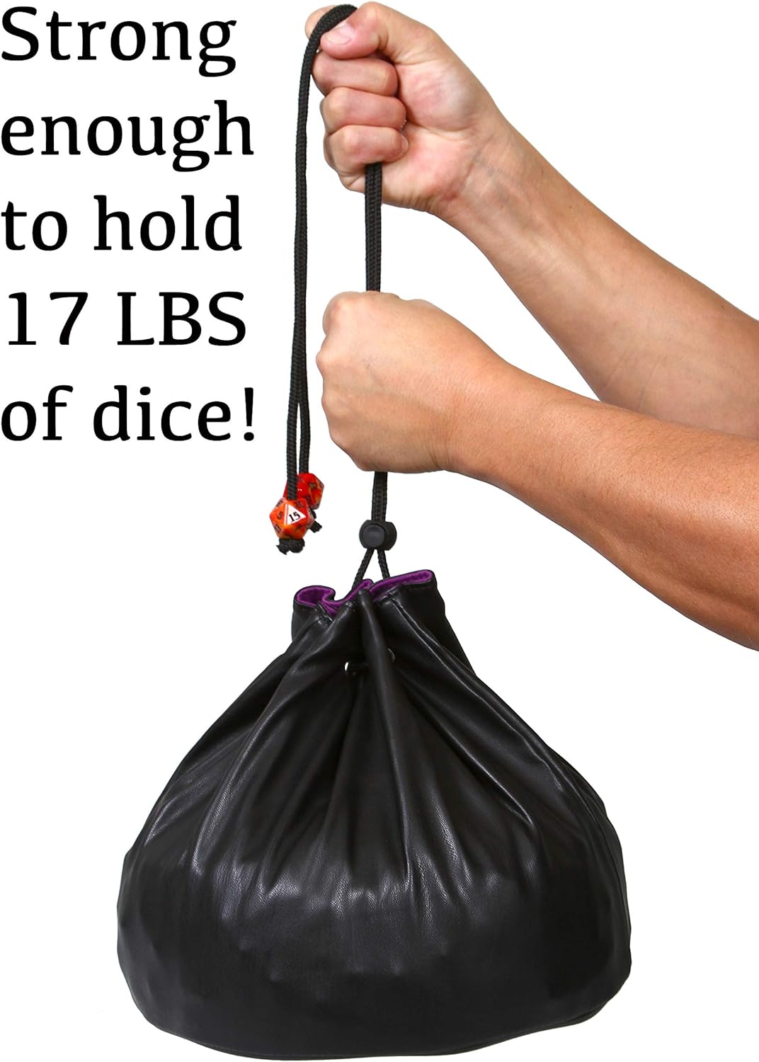 Forged Dice Co. Pouch of The Endless Hoard Dice Bag - Holds Over 1,000 Polyhedral Dice - Dice Storage Bag with 7 Pockets - Perfect for Bulk Dice - Rainbow Dragon Skin