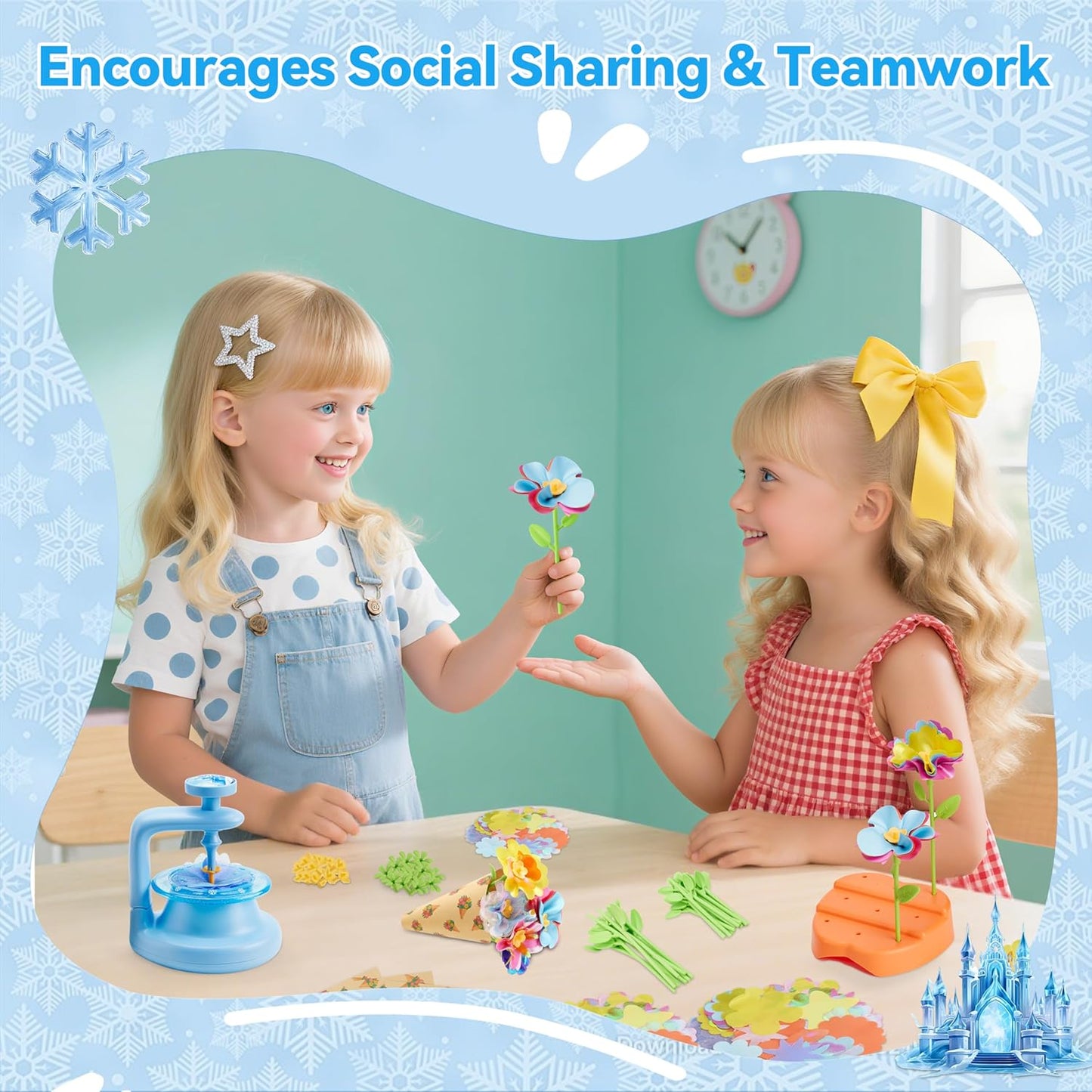 Hamdol DIY Flower Bouquet Kit for Boys and Girls Ages 4-8, Fabric Arts & Crafts Toy for Kids 5 6 7 8, Educational STEM Activity Set, Creative Gift Idea for Birthday, Christmas, or Holiday