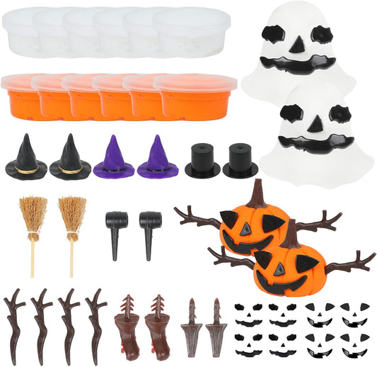 YOGFIT 36 Pack Halloween Pumpkin DIY Craft Clay Kit for Kids, Air Dry Moldable Clay DIY, Pumpkin Craft Kit for Halloween Decorations Indoor Outdoor Trick or Treat Party Favors