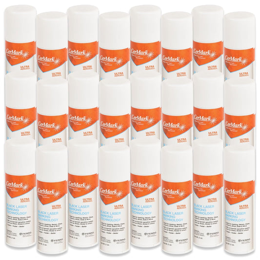 Cermark Ultra Aerosol Spray for Black Laser Marking. Great for Stainless, Glass, Slate, Metal, & Ceramic. Bonding Adhesive (2oz) (24)