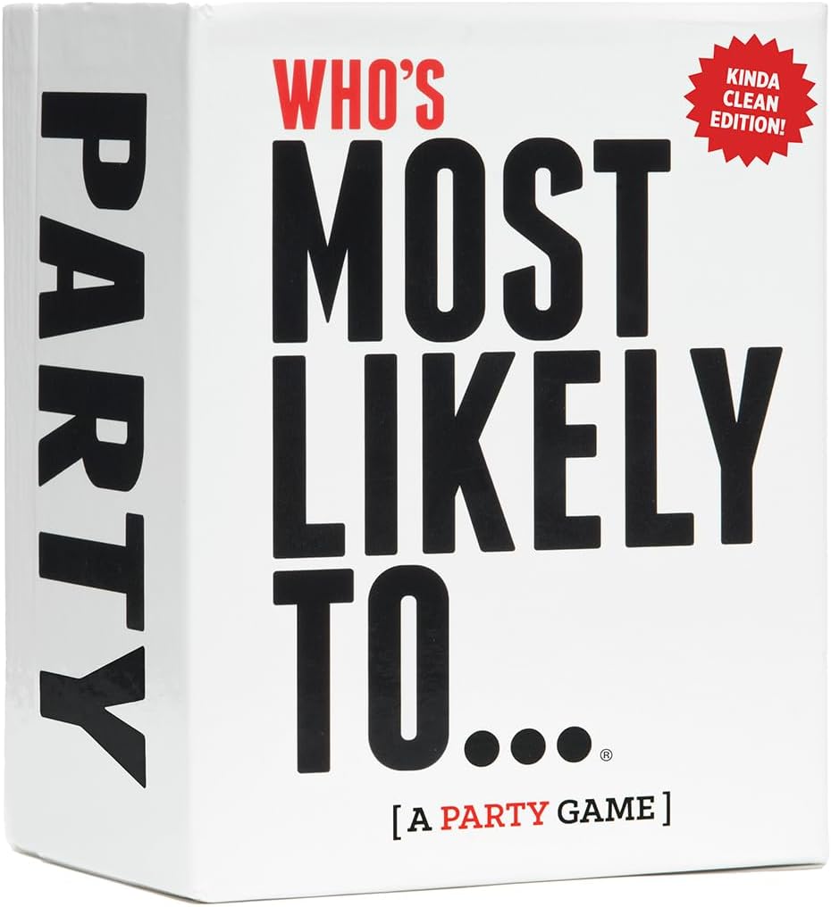 DSS Games Who's Most Likely to...Kinda Clean Family Edition [A Party Game | Great for Adults, Teens & Kids | Halloween, White Elephant Gift, Stocking Stuffer | Game Nights & Big Groups]