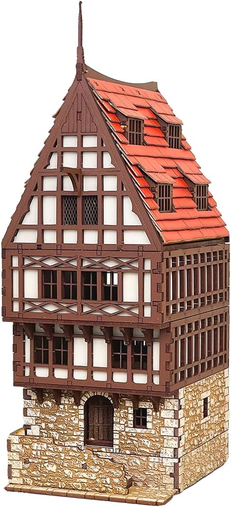 Creaky Timbers P - 3D Wooden Puzzle - 28mm Scale Model Building Kit for Adults, Educational Toy, Creative Gift, DIY Family Activity, Tabletop Miniature Terrain Kit, Architecture