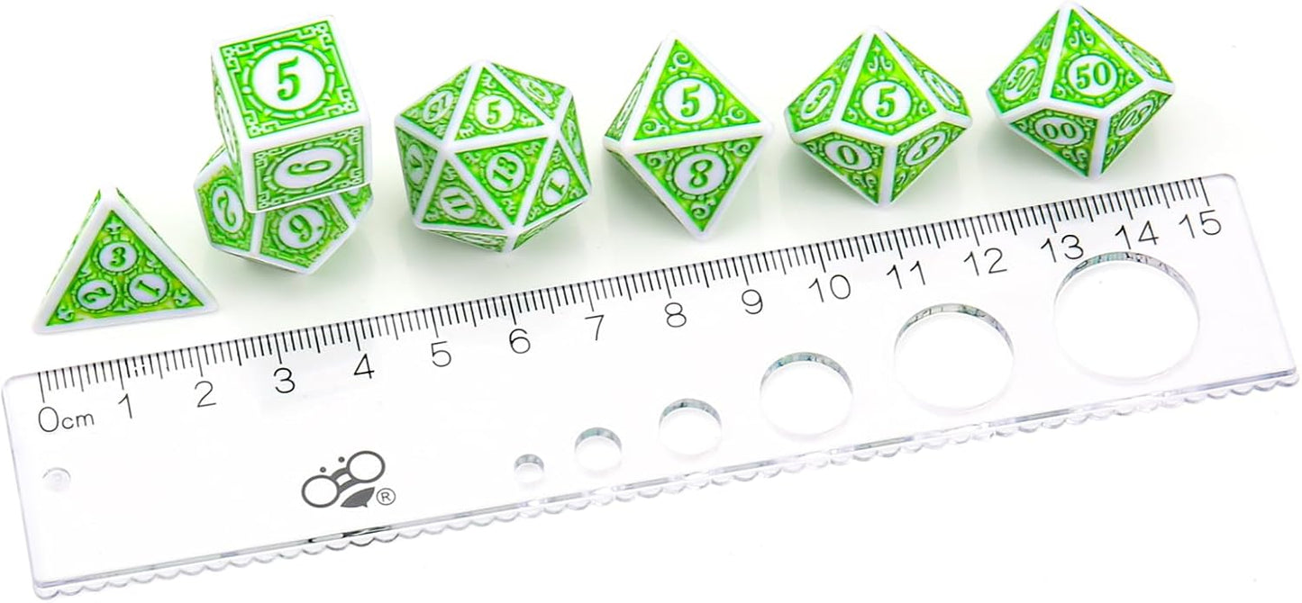 Coyeekn Polyhedral Dice DND Dice, 5 Sets of Dragons and Dungeons,RPG MTG Table Game Vintage Dice Carving Dice (35Pieces)
