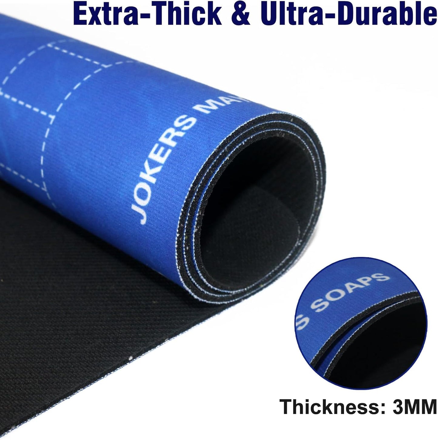 2025 Mahjong Mat, 31.5" x 31.5" Neoprene Mahjong Table Mat with Rules, Anti Slip & Noise Reduction Gaming Mat for Poker, Card, Dominoes, Board & Tile Games, Mahjong Gift with Carrying Bag - Blue