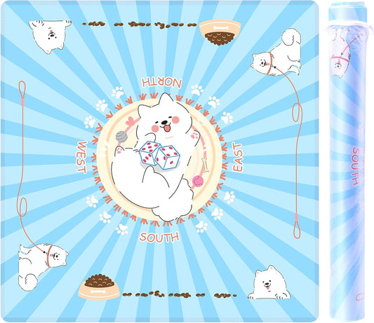 31.5'x31.5' Mahjong Mat for Table, Mahjong Cloth Cover, Mahjong Tablecloth for Poker, Board Games Table Mat, Card Games, Tile Games, Dominoes (Dog)