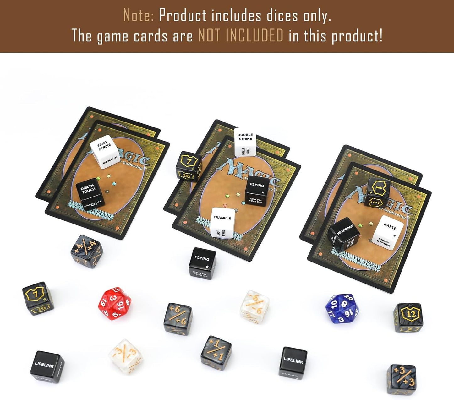 62PCS MTG Dice Counters Bulk Ability Keywords MTG Tokens Shield Life Counter Dice Set for Magic Card Accessories, Compatible with TCG Card Game Accessories CCG Creature Stats