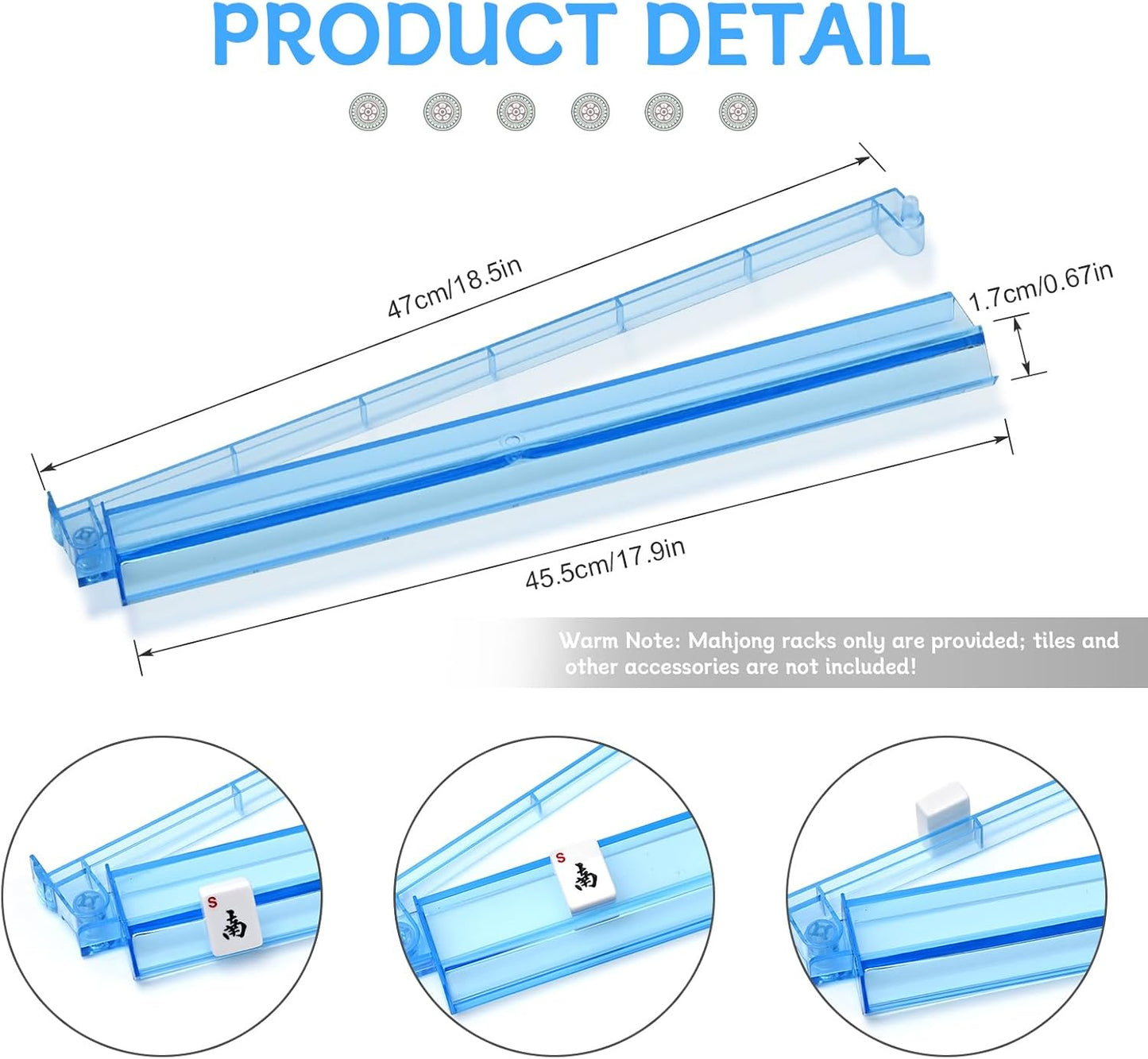 Mahjong Racks with Pushers Set of 4, Plastic American Mahjong Tile Racks 4 Colors, Mah Jongg Accessories Gifts for Mj Enthusiast