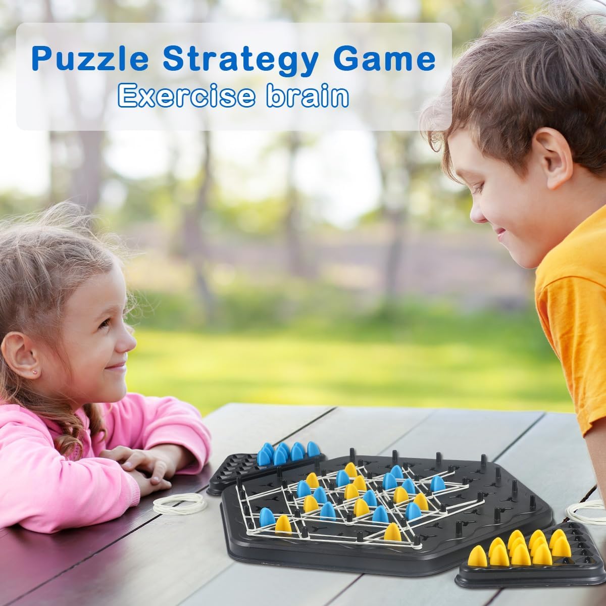 Chain Triangle Chess Game, Geometric Chess Game, Board Games for Family Night, Family Games for Kids and Adults, 2 to 4 Players