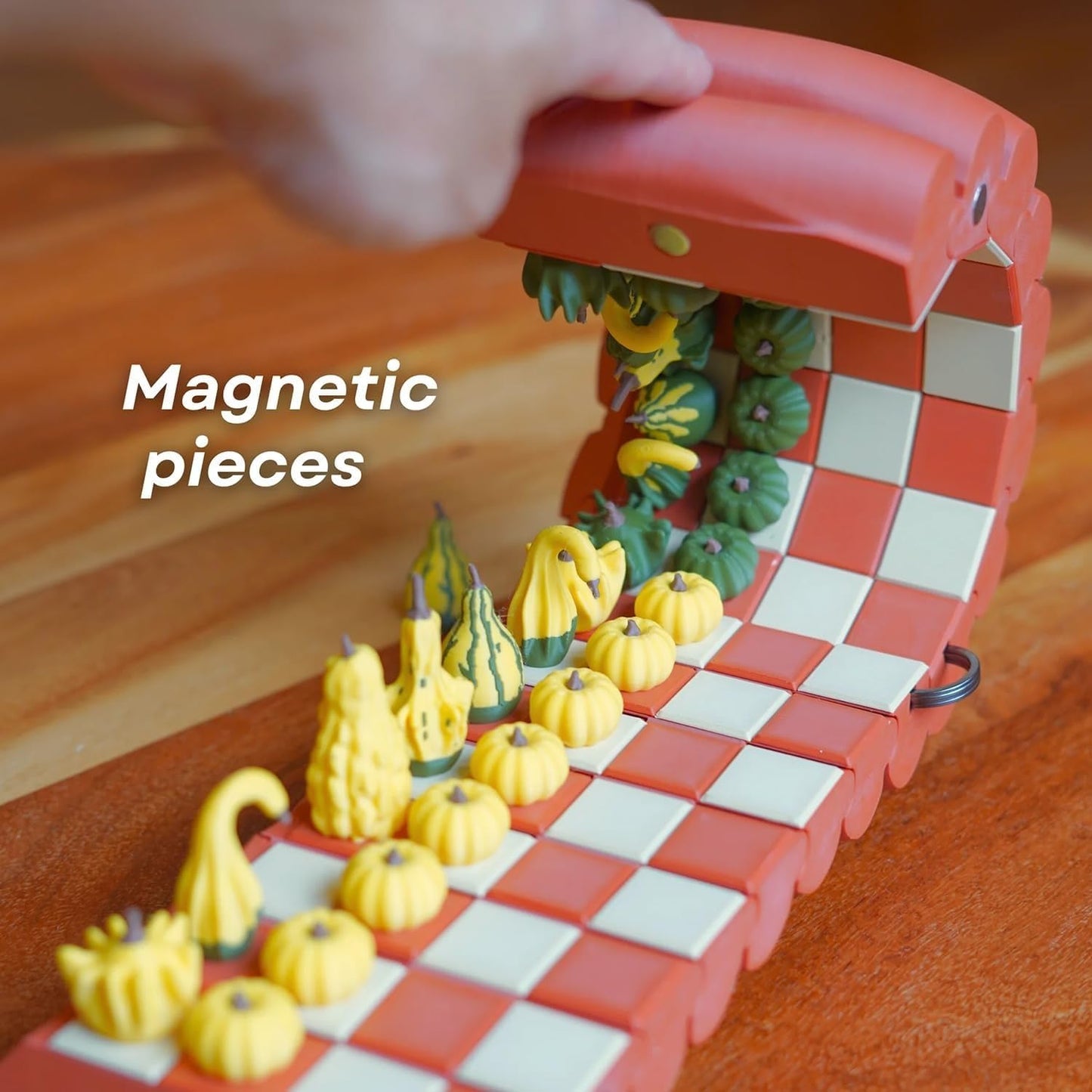 Pumpkin Game Set: Magnetic Chess Checkers, Cribbage, Dice Tower, Card Holder, Gourd Gambit Pumpkin Chess Expansion Pack for Gourd Games, 3D Printing Portable Adult Pumpkin Board Game Set(#2)
