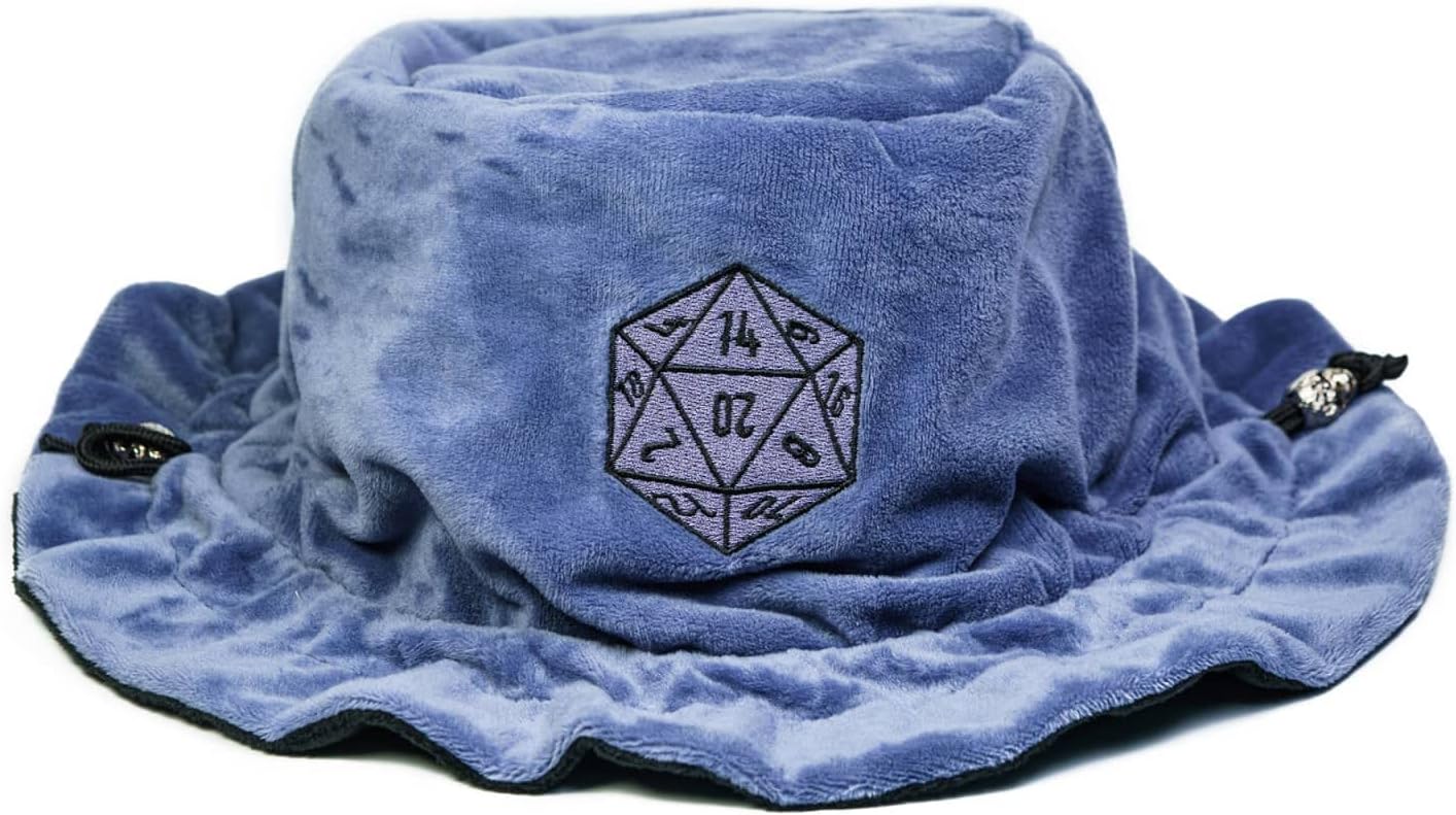 DND Dice Bags Large with Pockets Blue Storage Bag with D20 Logo for Dungeon and Dragons RPG Game Dices - Capacity 200+ Dice