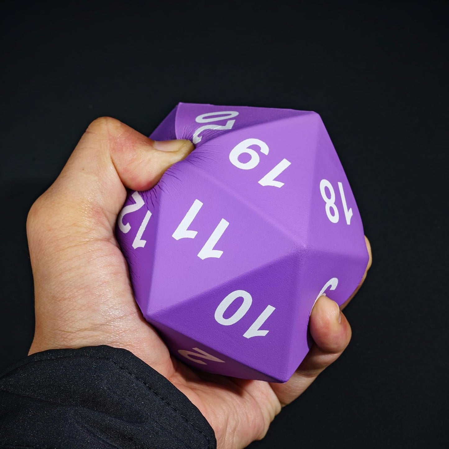 Large Foam D20 Dice, 80mm Purple 20 Sided Dice D&D Polyhedral Set with Drawstring Bag for Role Playing Games