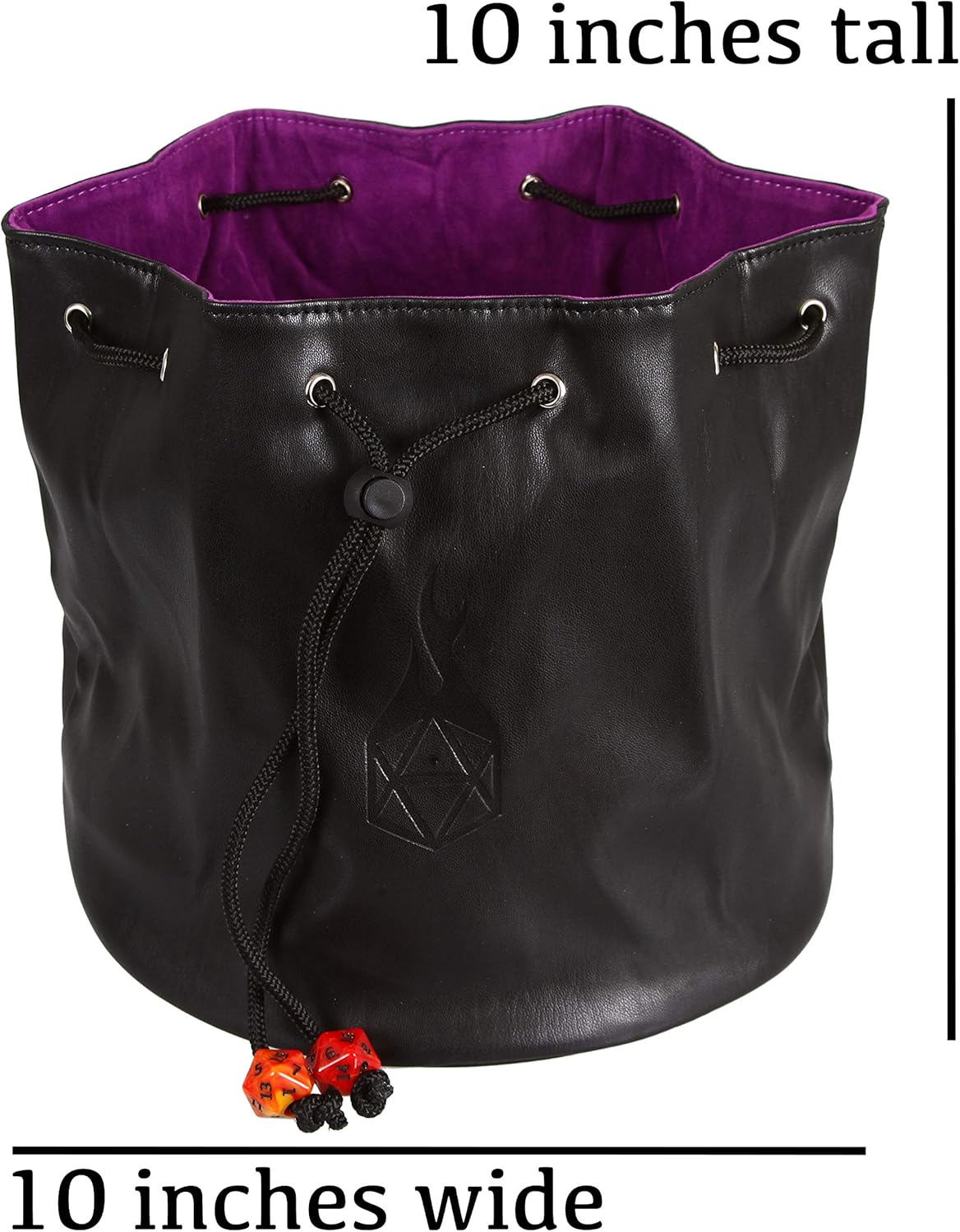 Forged Dice Co. Pouch of The Endless Hoard Dice Bag - Holds Over 1,000 Polyhedral Dice - Dice Storage Bag with 7 Pockets - Perfect for Bulk Dice - Black/Purple