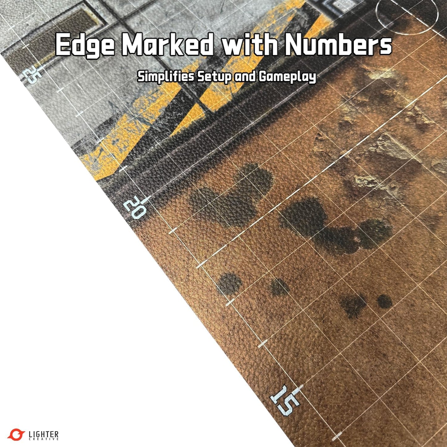 44'' x 60'' Battle Mat Gridded War-Gaming Mat for WH40K - Made of Synthetic Leather, 1.1mm Thickness (Adamant Bastion: Sector XI)