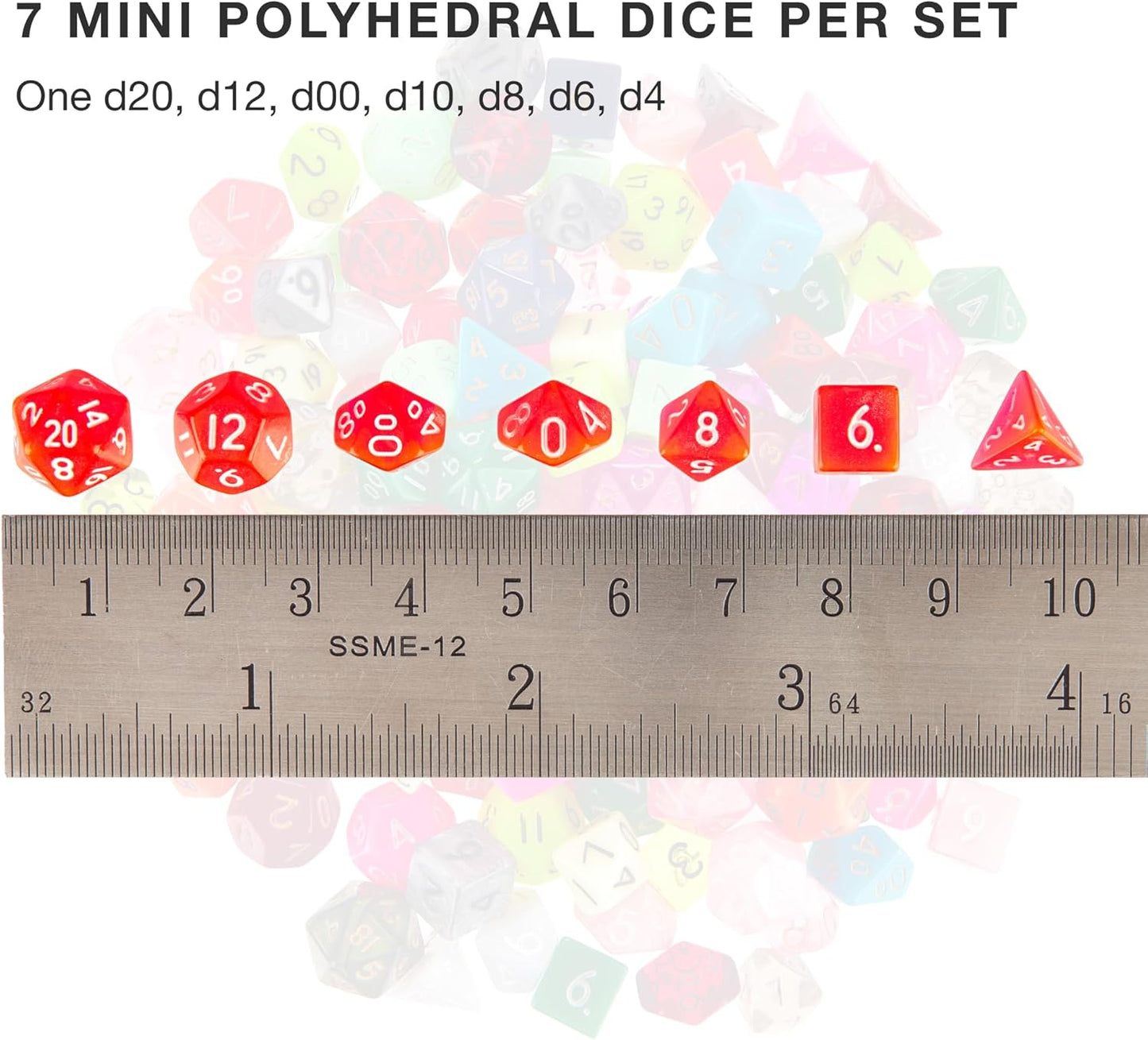 Wiz Dice Halfling's Haversack: Second Breakfast 10mm Miniature Polyhedral Dice (140-pack) 20 Sets of 7 Mini D&D Dice