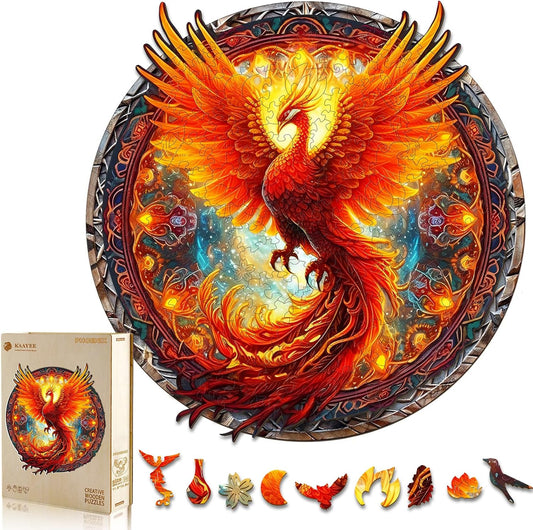 KAAYEE Wooden Jigsaw Puzzles-Wooden Puzzle Adult Unique Shape Advanced Phoenix Wooden Jigsaw Puzzle for Adult, Family Puzzles 21.6 * 20in 680pcs