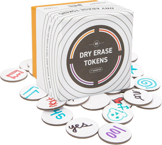 Stellar Factory: Dry Erase Tokens: Reusable for DIY, Game Design, and RPGs (80 PCS)