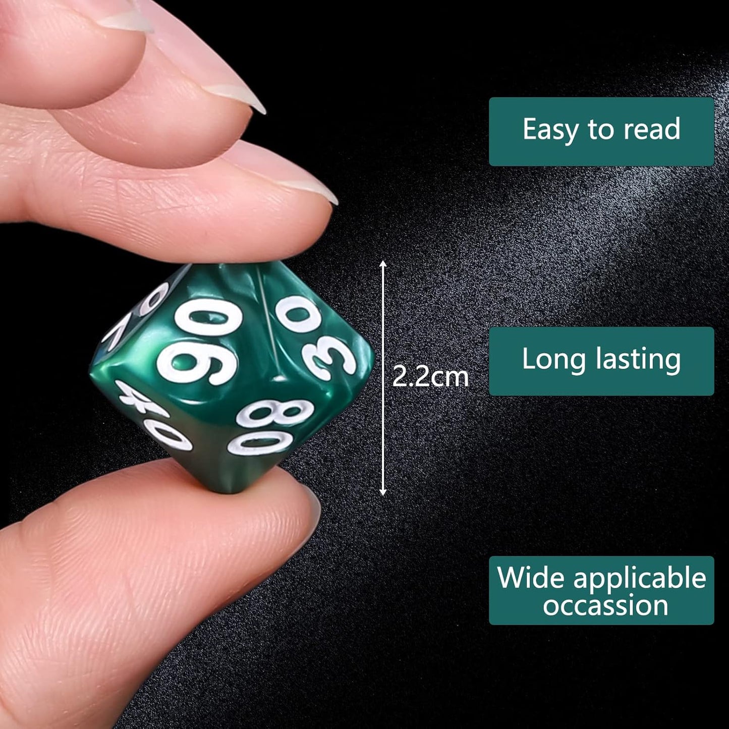 CiaraQ DND Polyhedral Dice (100pcs) with A Dice Bag Compatible with Dungeons and Dragons DND RPG MTG Role Playing Table Games (D% dice, 10 colors-100 pcs)