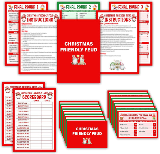 Christmas Friendly Feud Game, Funny Christmas Party Games, Friendly Feud Trivia Quiz for Family, Winter Xmas Holiday Party Supplies for Adults -08