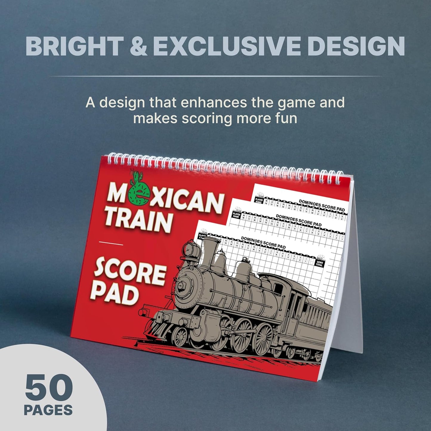 Queensell Dominoes Double 12 + Wooden Hub + Score Pad + Metal Trains