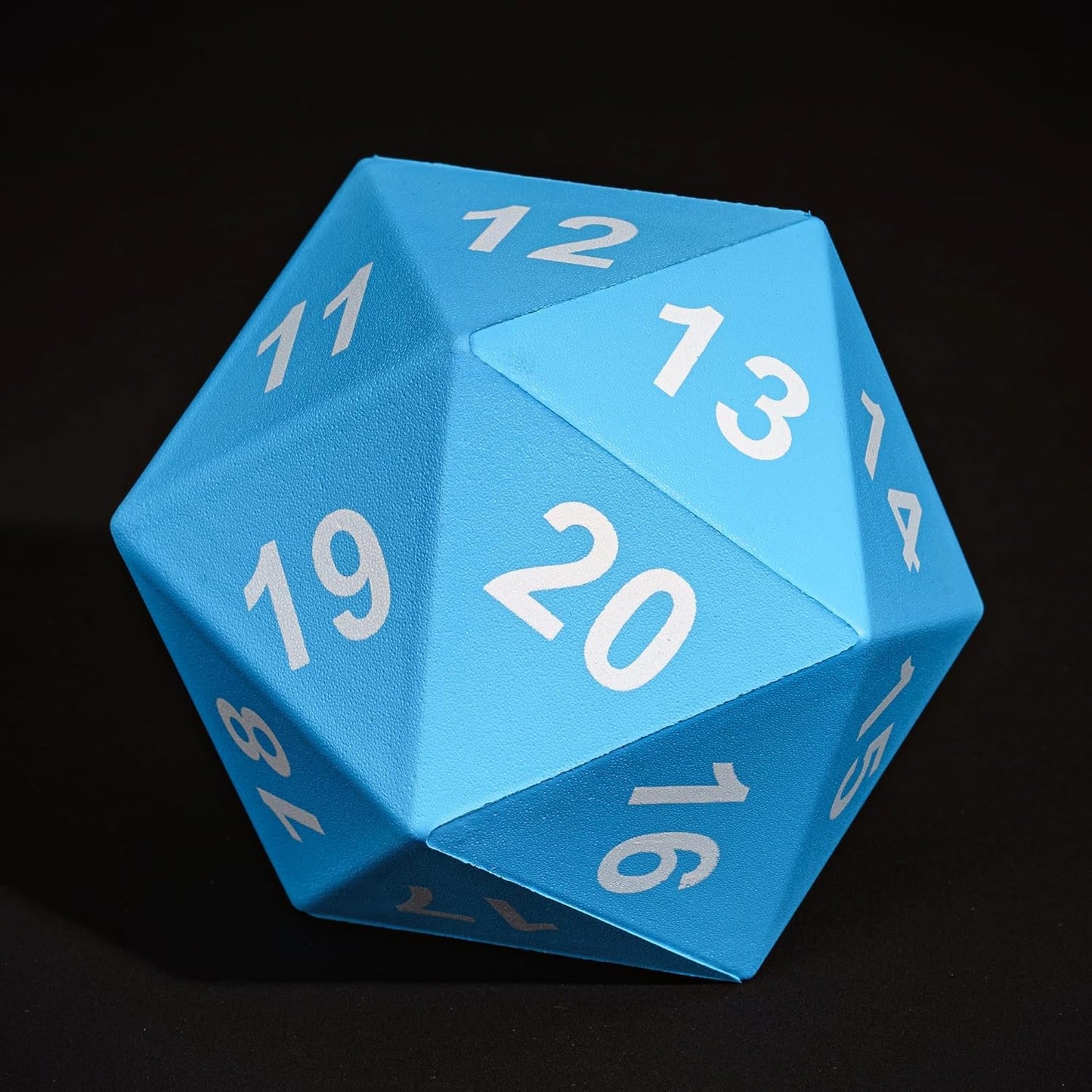 Large Foam D20 Dice, 80mm D20 DND Spindown 20 Sided Dice D&D Polyhedral with Drawstring Bag for Role Playing Games (Blue)