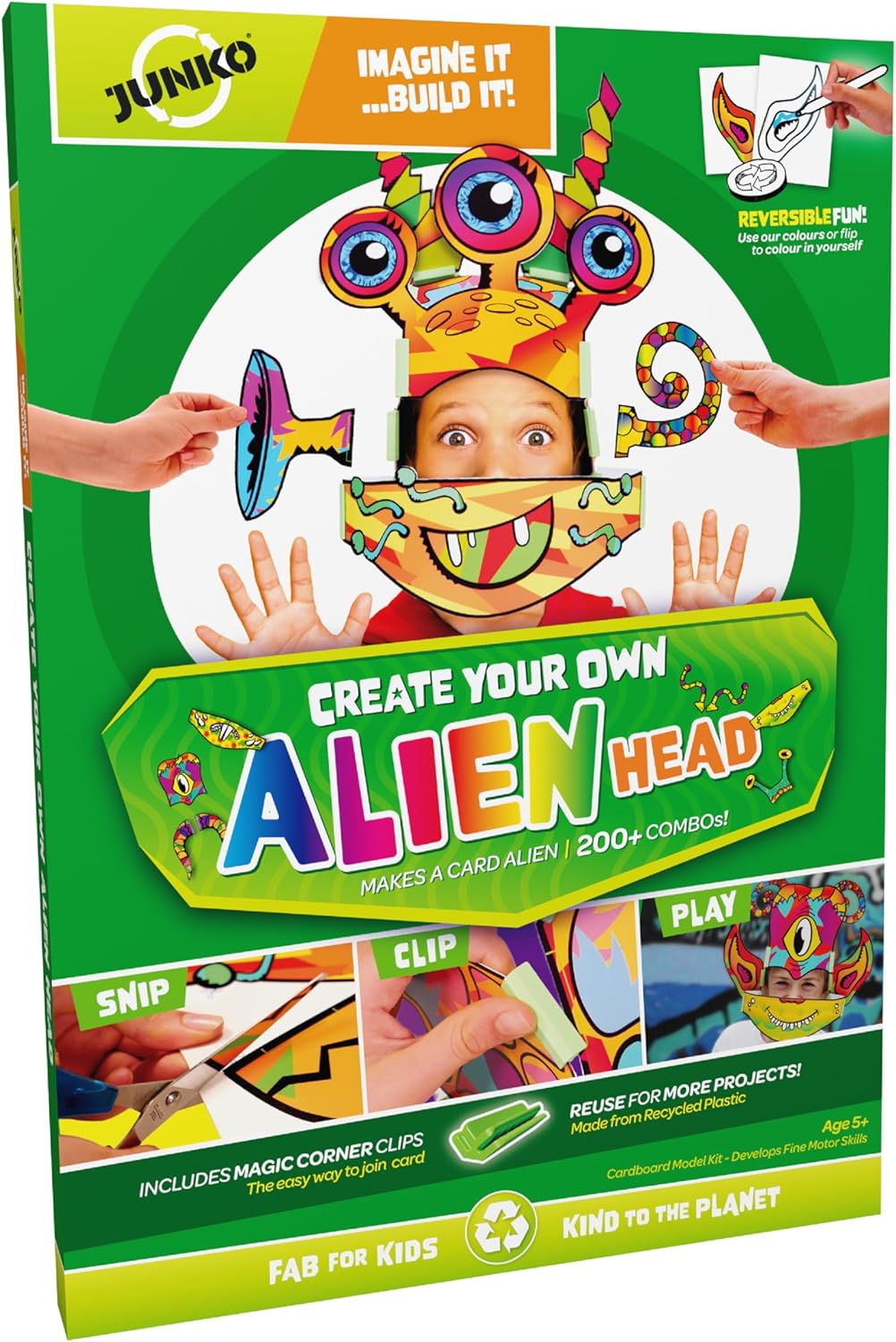 JUNKO Create Your Own Alien Craft Set | Build and Color STEAM Toy for Kids | Boys & Girls Ages 6–10 | Fun for Parent & Child | Rainy Day Activity
