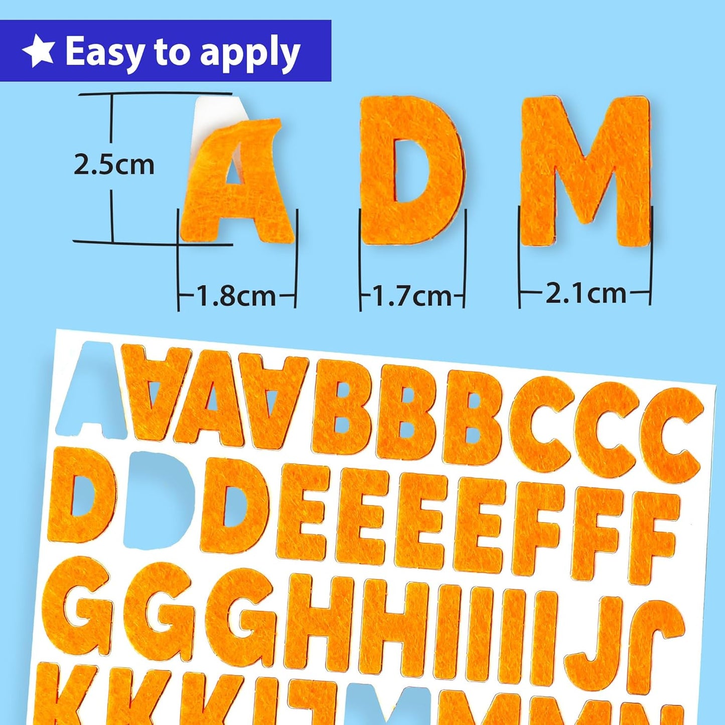 KRAFUN Felt Sticker Kit for Beginner Toddlers, Kids Arts & Crafts, Pack of 500 Assorted Scrapbook Stickers Alphabets, Numbers, Fun Shapes, Preschool, Children Early Learning, self Adhesive