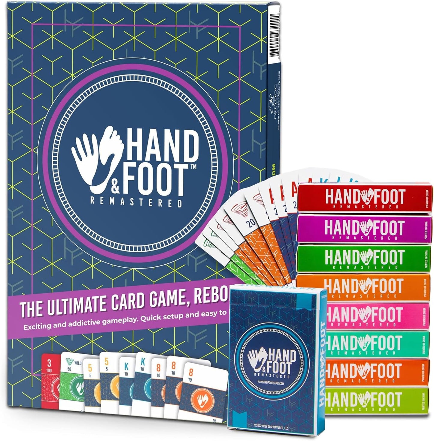 Hand & Foot Remastered 8 Player Edition – Card Game for Adults & Families