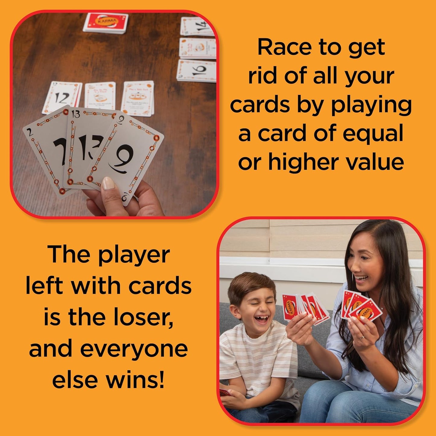 Karma Card Games for Kids – Card Games for Adults, Family Games Night, Card Games for Families, Multi-Player, Screen Free, Travel Games, Playing Cards, What Goes Around, Comes Around, Ages 8+