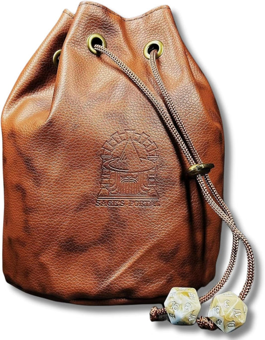 Sage's Portal Dice Bag, DND Dice Pouch, Drawstring Dice Bag Spotted PU Leather, Perfect for Dice, Accesories, Cosmetics, Jewelry