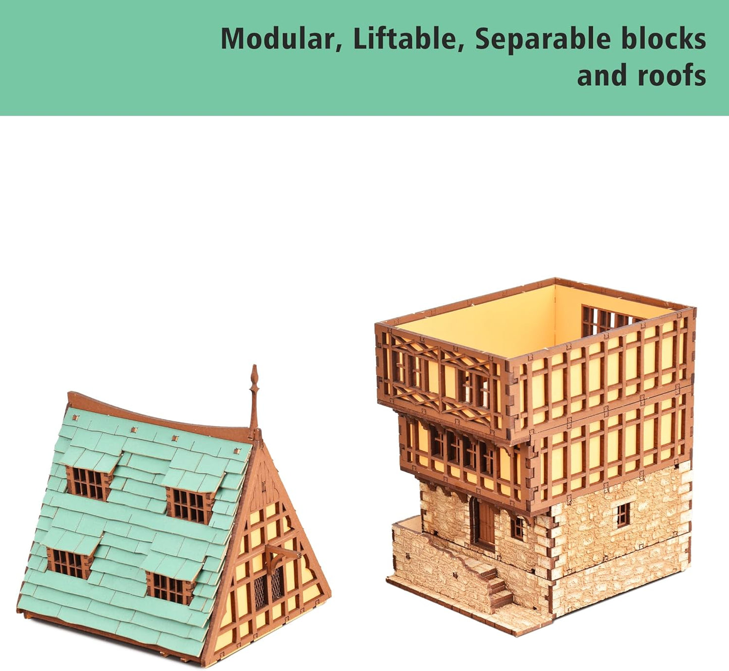 Amber Rowhouse DIY Wooden Building Kit for Adults, Suitable for Playing - Realistic
