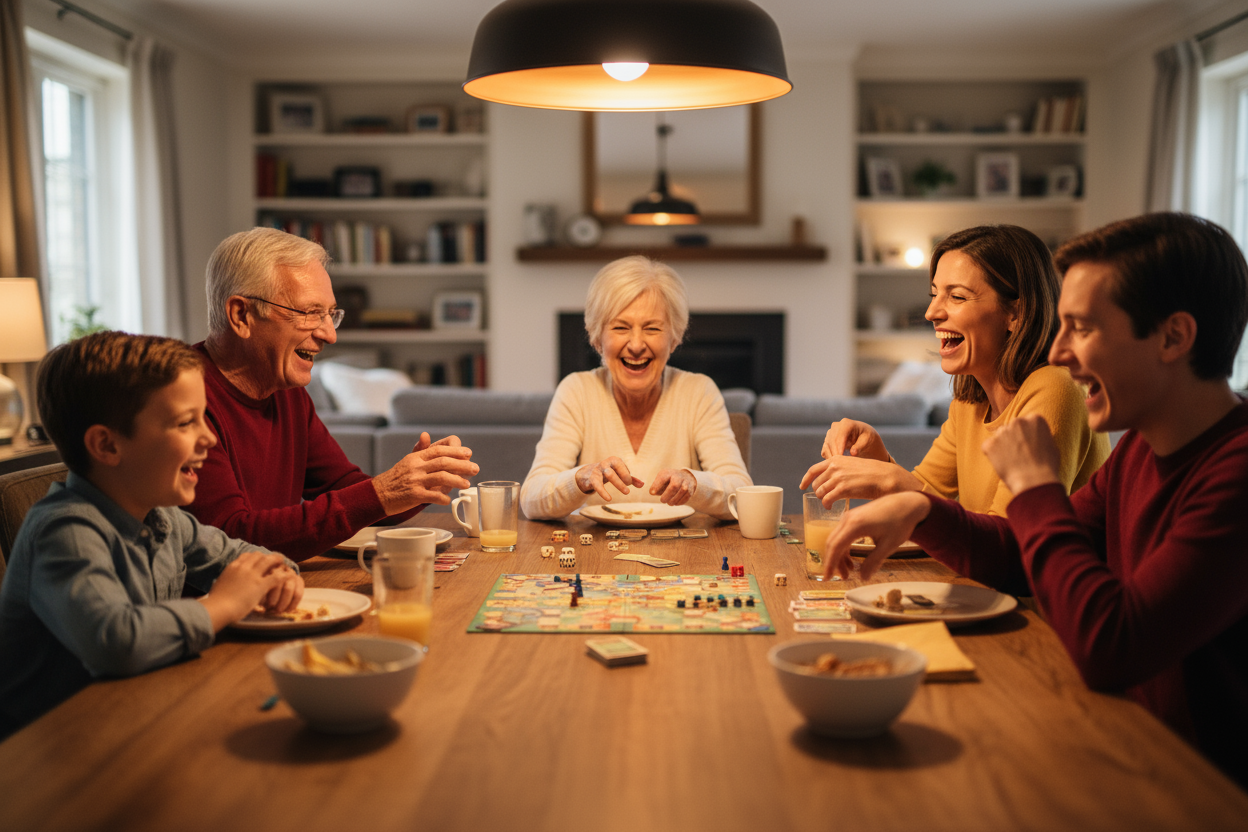 At GameNest, we specialize in games that bring families closer together. Whether it’s parents playing with kids, teens teaming up with friends, or multi-generational game nights, every product we offer is selected to create joyful, shared experiences. We understand that quality time matters—and we make it fun! (make it real photo)